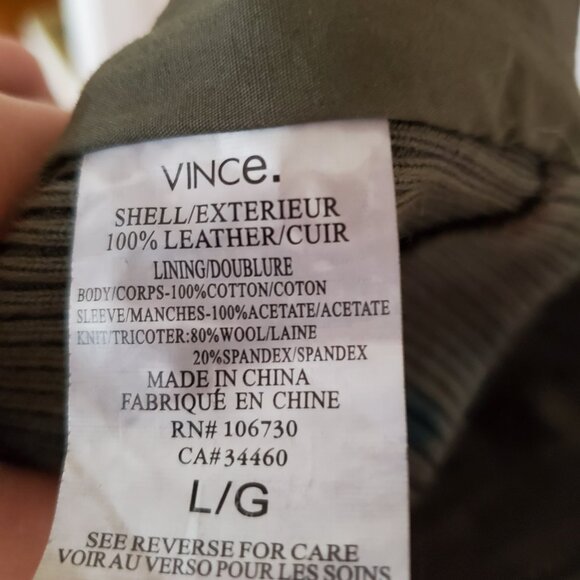 Vince leather crossover moto jacket gray black tan blue purple painted small L M - Picture 6 of 11